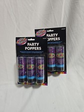 Amscan party poppers, set of 6 NIB birthday, gender reveal, graduation 