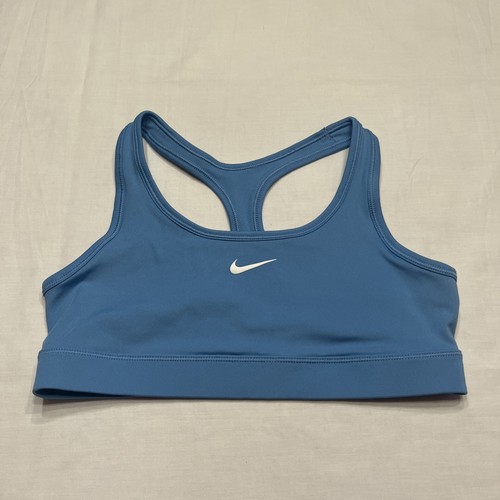 Juniors Nike Swoosh Dri-Fit Light Blue Sports Bra Size Large Wirefree