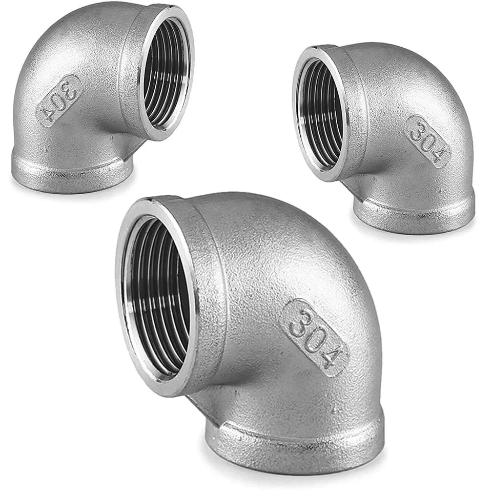 2 Pcs, 11/2" 150 Female NPT 90° Elbow Cast 304 Stainless Steel Pipe Fitting - Image 2 of 4