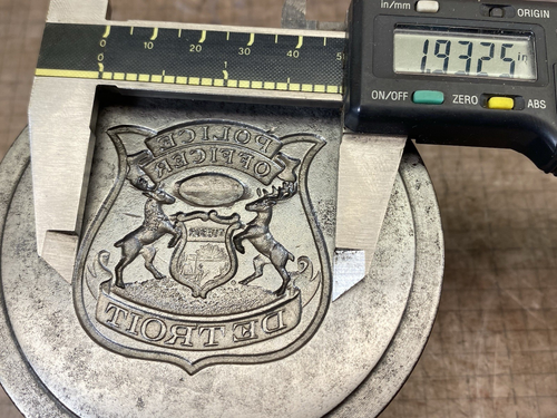 Obsolete 1930's Antique Die Police Officer Detroit Medal Badge w/Elks Old 50B - Picture 6 of 7