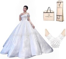 GREOENEL Amor Ball Gown Luxurious Sequined Strapless Chapel Train Wedding Dress