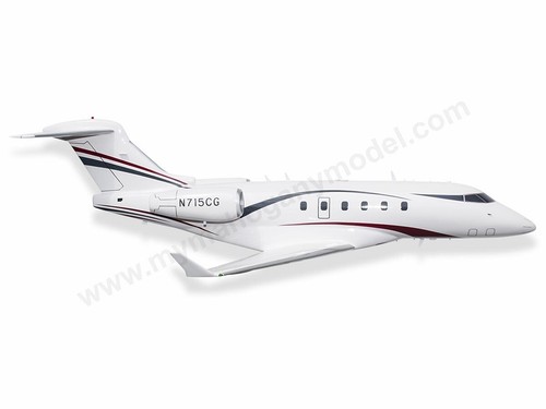 Bombardier Challenger 350 Desk Wood Airplane New Model Small Scale 1/72 - Picture 2 of 12