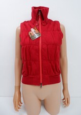 Maharishi Mhi Y2k Womens Puffer Gilet Size 8 Red Bodywarmer Bnwts