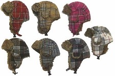 Winter Trooper TRAPPER Ski Hat Men's Faux Fur Plaid Hat Cap- Warm Aviator