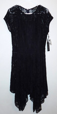 New Fifth & Park Lace Dress, Lining, Short Sleeves, Hanky Hem, Navy Blue, Size M