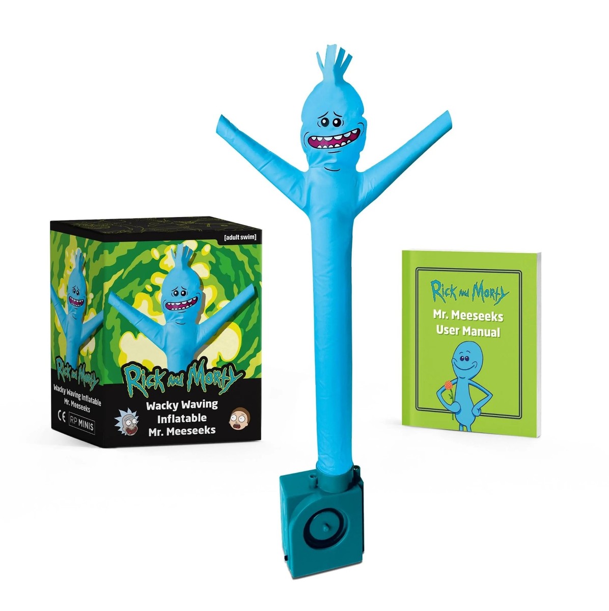 Rick and Morty Wacky Waving Inflatable Mr. Meeseeks with User