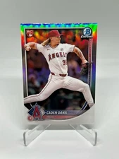 Caden Dana 2025 Bowman Chrome Red Rookie Logo Refractor SP LA Angels #94