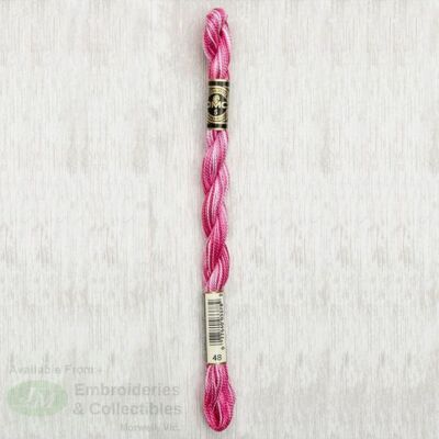 DMC Perle (Pearl) Cotton Thread, Size 5, 25m Skein, Colour 48 VARIEGATED BABY PI