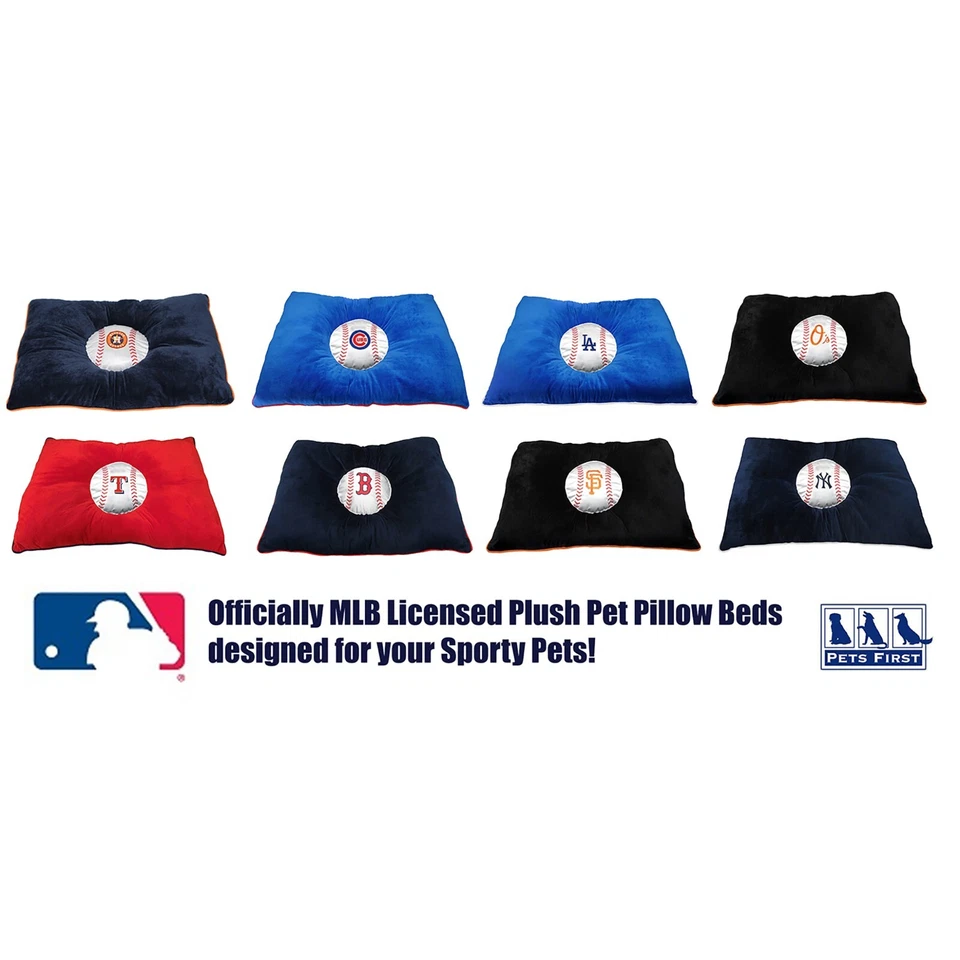 Pets First MLB Plush Pillow Bed For Dogs & Cats Premium Quality Dog Pillow Bed - Image 2 of 2