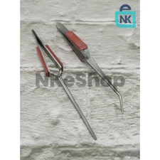 Soldering Tweezers - Curved Tip - Straight Tip - Set of 2 Jewelry Making Tools