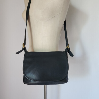 COACH / ショルダーバッグ/レザー/NVY/4150 Vintage Coach 4150 Made in USA Fletcher Saddle Bucket Crossbody