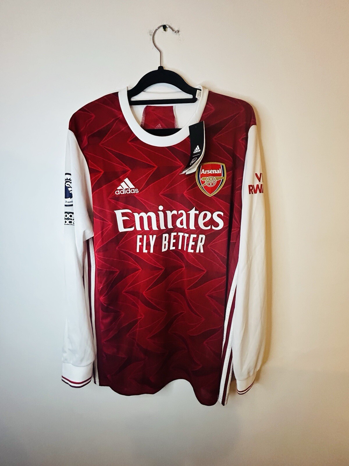 FILA Maglia calcio uomo L manica lunga nuova con etichette Smith Rowe 32 Arsenal Home 2020 21 Adidas