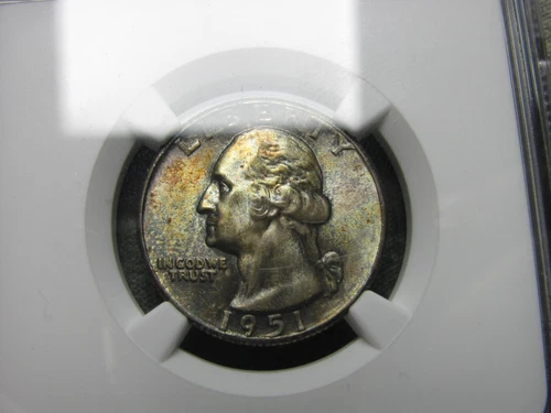 1951 Washington Quarter Silver Coin ---- NGC MS-66 Toned Coin ---- #792B