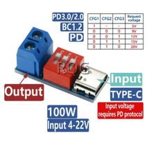 5pcs USB-C PD Trigger Board Decoy Board Fast Charge to 12v High Speed Charge