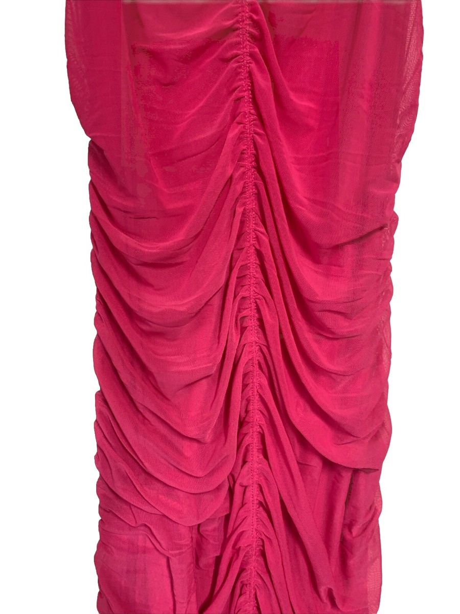 hot pink silk midi dress Hot Pink Satin Midi Dress