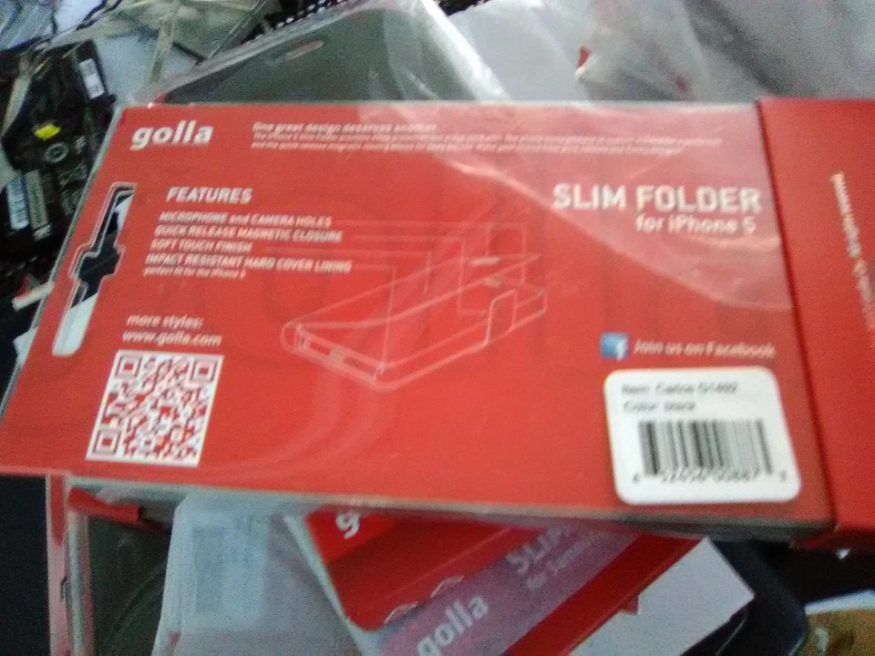 Apple iPhone 5/5S/SE Golla Delgada Carpeta Protectora Teléfono Estuche Billetera Cubierta Negra Foto 3 de 4