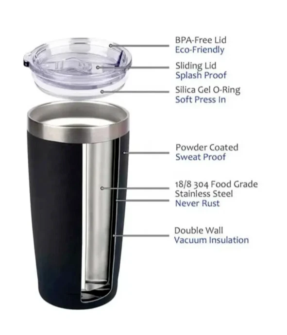 tumbler 20 oz Stainless Steel Laser Engraved with metal straw and brush cleaner.