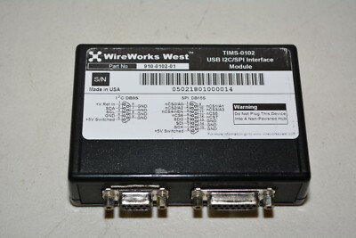 WireWorks West TIMS-0102 USB to I2C/SPI Interface Module P/N: 910-0102-01
