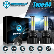IRONWALLS 9003 H4 6-Side LED Headlight Kit High Low Beam 6500K White Light Bulbs