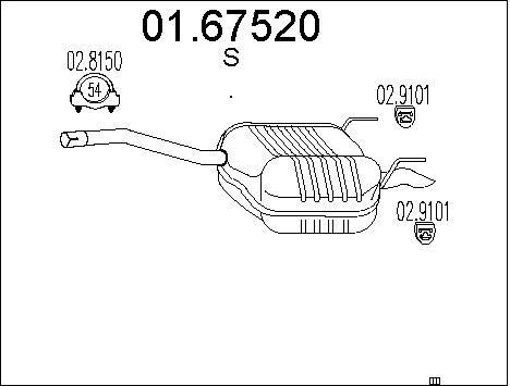 Silencieux arriere pot echappement Mercedes Classe C C180 C200 C180T break