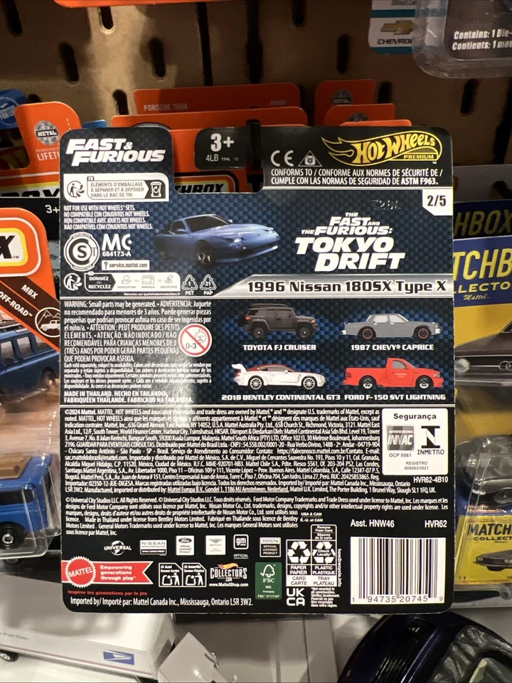Hot Wheels Premium FAST & FURIOUS Mix 4 1996 Nissan 180SX Type X New 2024   - Image 2 of 2