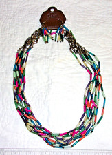 Colorful Multi-Strand Beaded Necklace and Earrings Set-New- JS1
