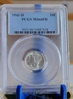1941 D Mercury Dime PCGS MS66 FB (Full Bands) White & Bright