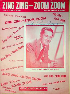 Perry Como Sheet Music Zing Zing Zoom Zoom S Romberg Charles Tobias Love Song Y