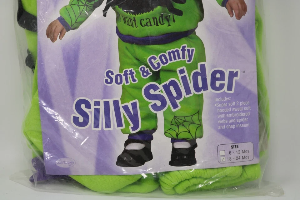 柔软舒适愚蠢蜘蛛万圣节婴儿服装 18-24 个月新品 — 第 3/4 张图片