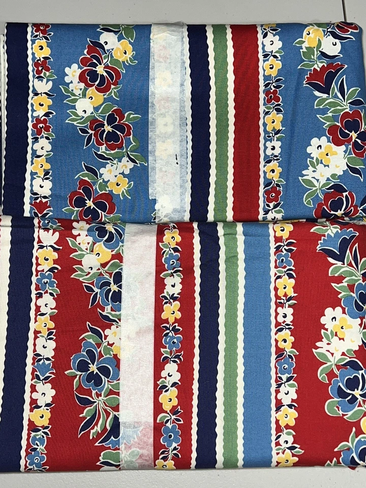 5+yds Fabric American Jane Red Blue Fresh Air Sandy Klop for Moda 21671 Pansy - Image 2 of 4