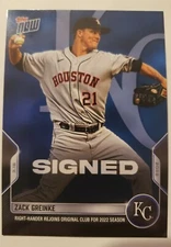 2022 Topps MLB Now ST-7  ZACH GREINKE KC ROYALS  FREE AGENT SIGNING