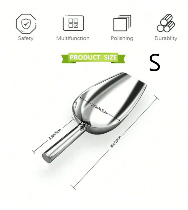 1 pc Stainless Steel Multi-Purpose Kitchen Shovel - Ice, Coffee, Flour & More