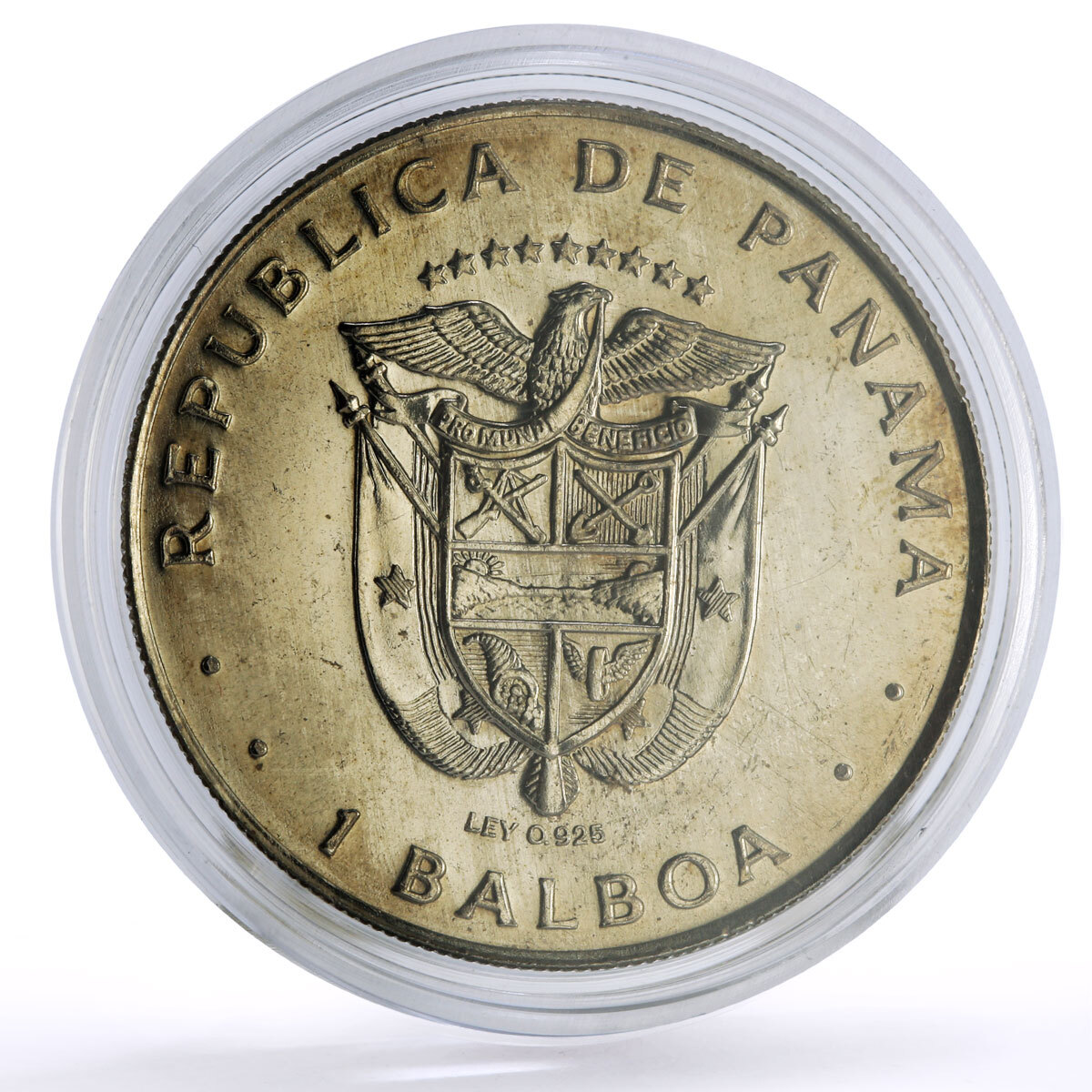 【希少・誤刻印】パナマ 1バルボア 1975年 LEY 0.925 エラー貨 Panama 1 balboa Explorer Vasco Nunez de Balboa KM-39.2 Error LEY