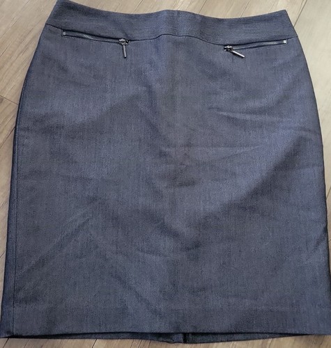 Calvin Klein Womens Size 10 Gray Pencil Skirt Back Zip And Hook 34x20 lined - Picture 2 of 8