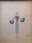 Original 1930's costume sketch of Marilyn Miller by Edward Stevenson — photo 1