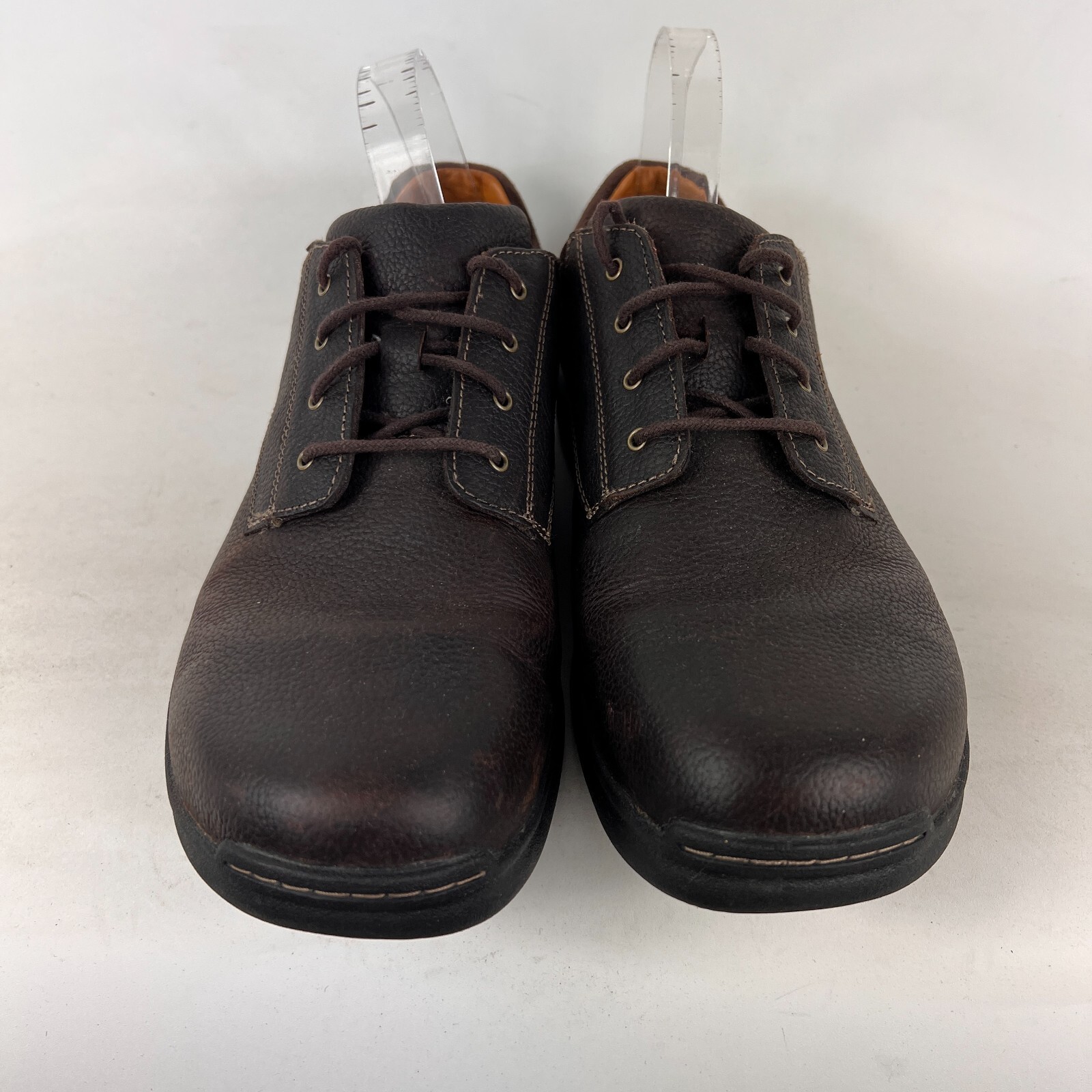 SAOLA Mocassini LLbean scarpe uomo taglia 10 5 pelle marrone ciottolato stringati ufficio minimal