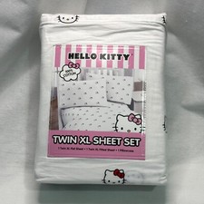 Hello Kitty by Sanrio X-Long TWIN Bed Sheet Set 3 Piece 100 Cotton Sheets Dorm