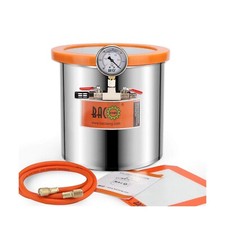 BACOENG 3 Gallon Tempered Glass Lid Vacuum Chamber, Stainless Steel Degassing...