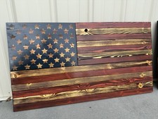 Custom Wooden American Flag 19x36 Handmade