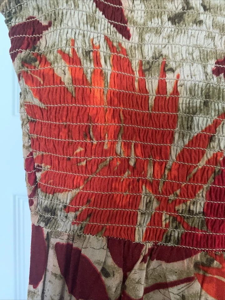 Vtg Y2K White Stag Maxi Sundress Dress Sz Small 4/6 Rayon Long Modest Slits - Image 3 of 4