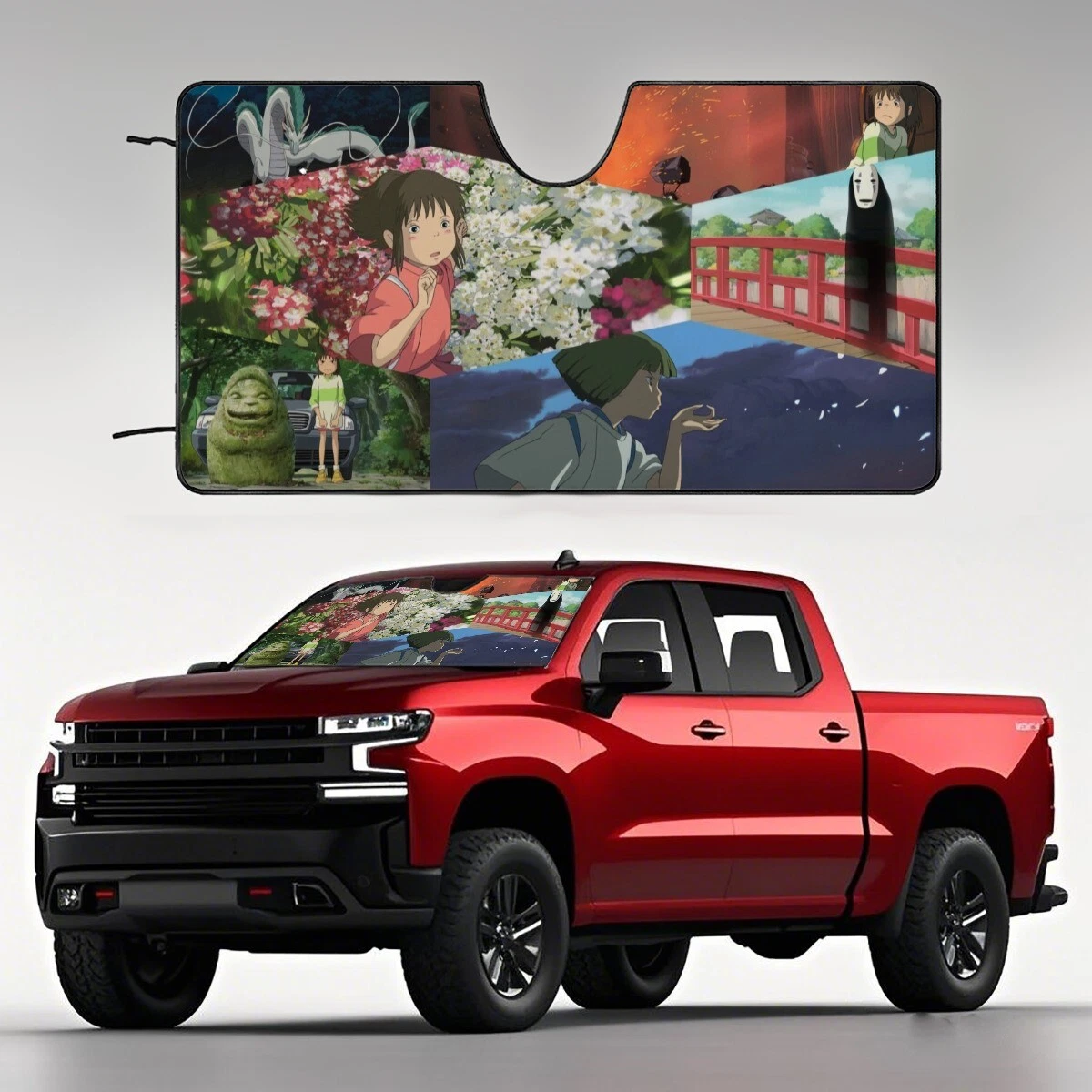 Spirited Away Car Windshield Sun Shade for SUV Car Truck Front Window