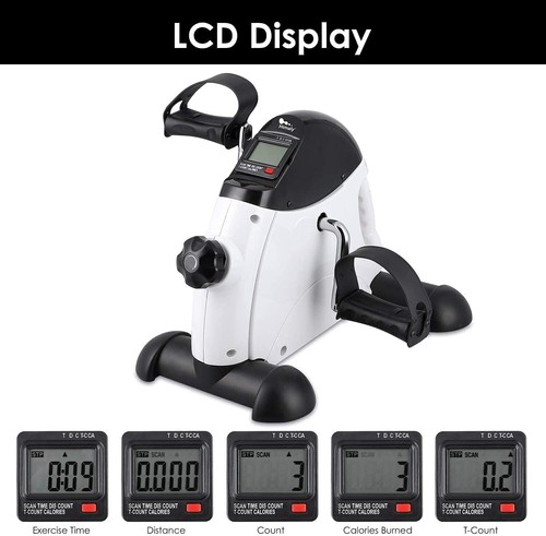 Compact Under Desk Bike Exerciser with Adjustable Resistance and LCD Display - Picture 5 of 9