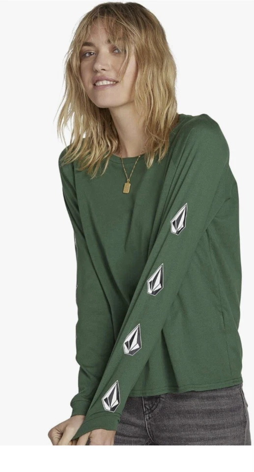 VOLCOM Iconic Deadly Stones Graphic Women’s Long Sleeve T Shirt Crew Neck Sz XL - Image 3 of 4