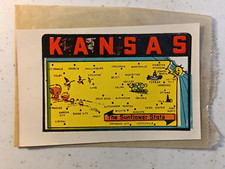 Original Vintage 1950s KANSAS Travel Decal w/ Sleeve ENCO Sunflower State
