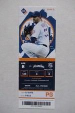 NEW YORK METS VS MIAMI MARLINS 4/8/2017 FULL TICKET ~ MATT HARVEY