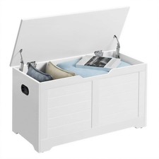 Coffre de Rangement, Banc à Chaussures, avec 2 Charnières de Sécurité, Imitat...