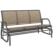 3-Seat Metal Glider Bench Chair Patio  Rocker Heavy-Duty Outdoor Garden Patio