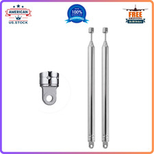 2 Pcs 8 Sections Telescopic AM/FM Antenna Portable Radio Antenna Replacement