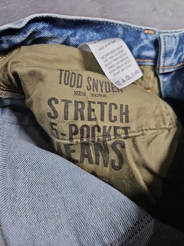Todd Snyder Jeans Men 31x32 (31x30) Stretch 5-Pocket Slim Fit Light Blue Skinny - Picture 5 of 11
