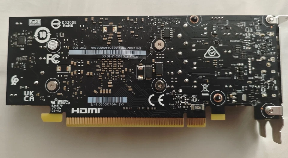 MSI GeForce RTX 3050 Low Profile 6GB GDDR6 PCI Express 4.0 x8 ATX Graphics Card - Image 4 of 4